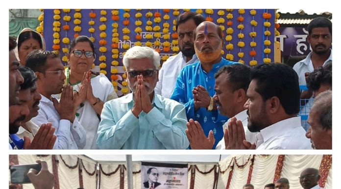 केज शहरात महापरिनिर्वाण दिनानिमित्त भारतरत्न डॉ. बाबासाहेब आंबेडकर यांना अभिवादन